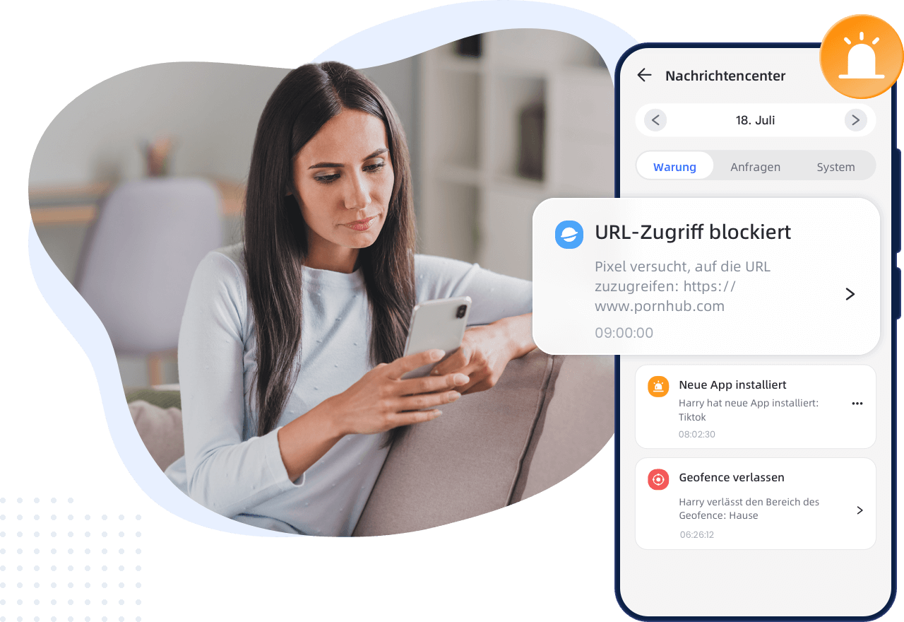 AirDroid Parental Control kann beim Besuch von beschränkten URLs einen Alarm auslösen
