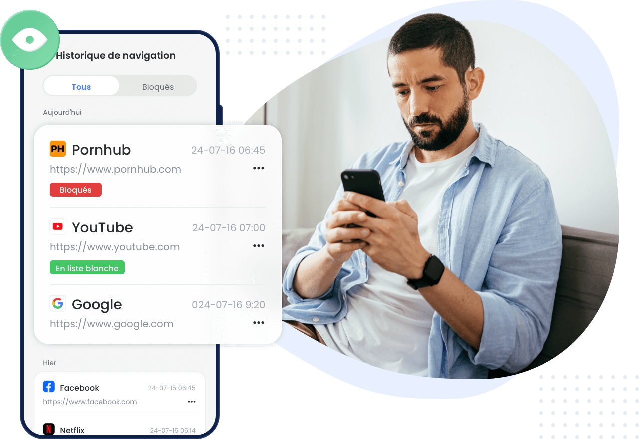 AirDroid Parental Control peut surveiller l'historique de navigation