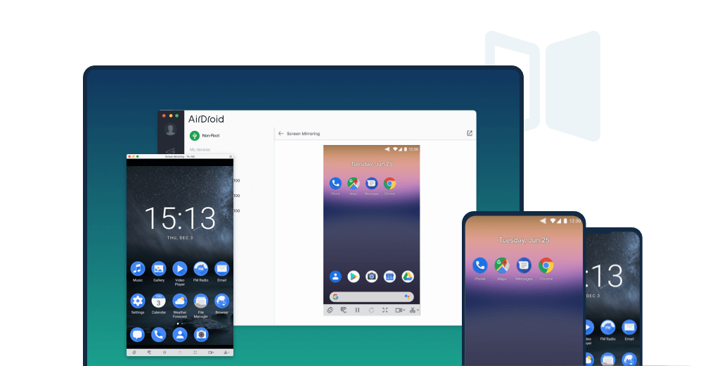 Share multiple Android device screens to one PC